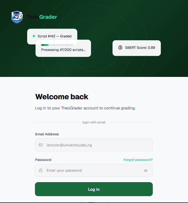 TheoGrader screenshot 2